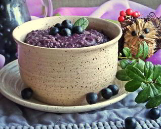 Чернично-льняной пудинг