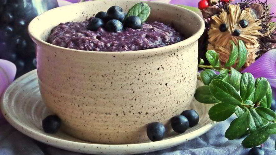 Рецепт чернично-льняной пудинг