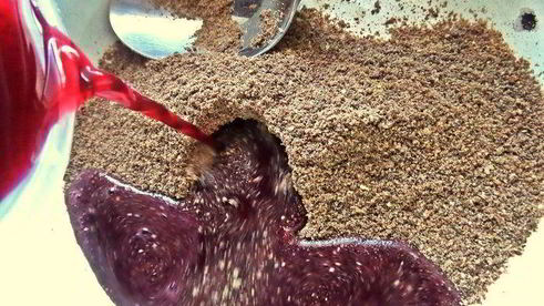 чернично-льняной пудинг