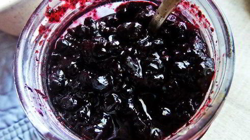 чернично-льняной пудинг