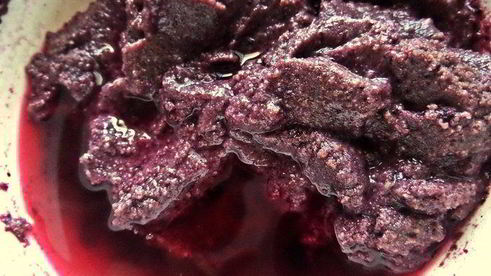 чернично-льняной пудинг