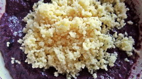 чернично-льняной пудинг