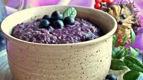 чернично-льняной пудинг