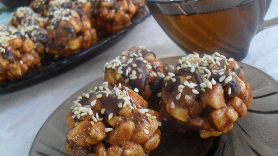 Рецепт десерт golden balls with chocolate