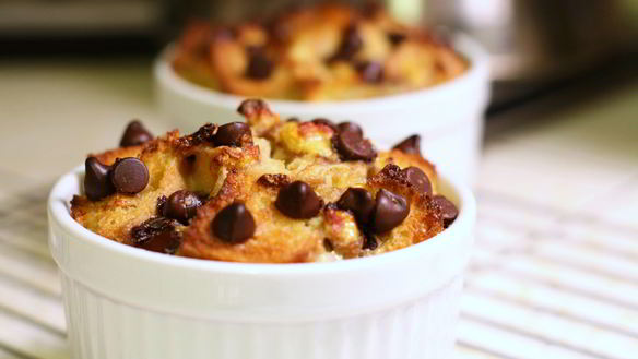 Рецепт Хлебный пудинг с бананом и шоколадом