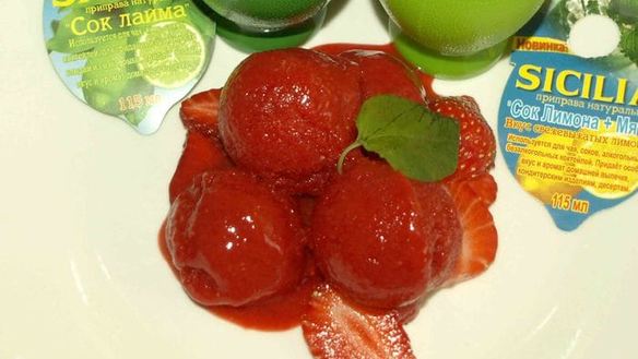 Рецепт Клубничный сорбет без сахара