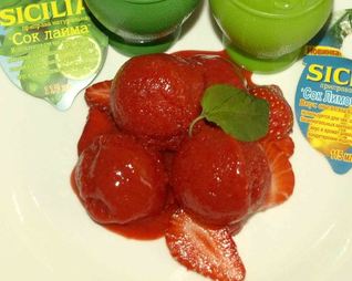 Клубничный сорбет без сахара