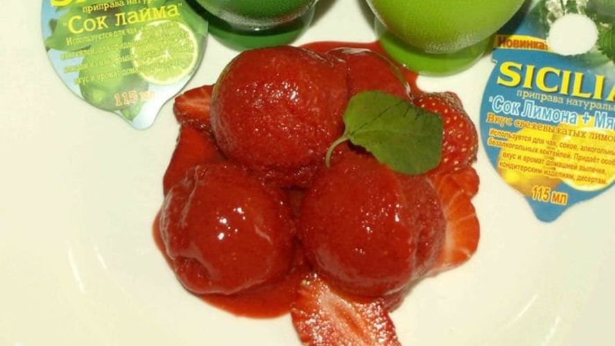 Рецепт клубничный сорбет без сахара