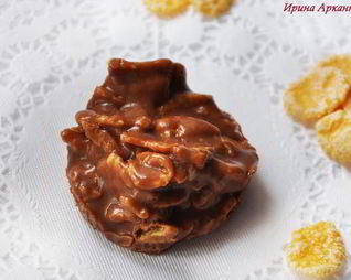 Конфеты из шоколадных батончиков c кукурузными хлопьями