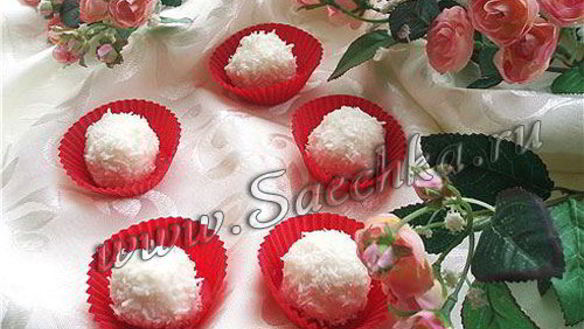 Рецепт Конфеты Рафаэлло из творога