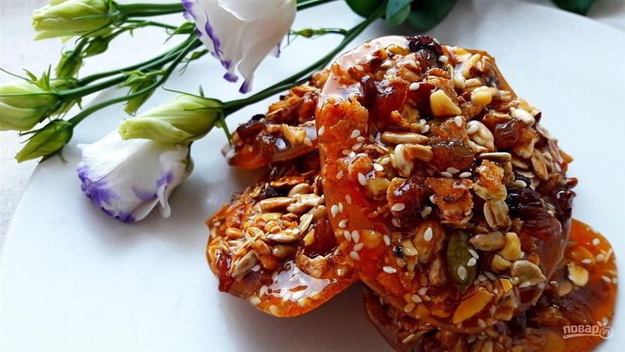 Рецепт конфеты с орехами, кунжутом, семечками и медом