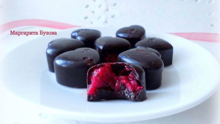Рецепт шоколадные конфеты с малиной