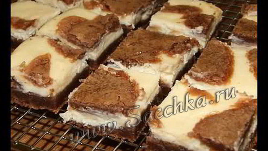 Рецепт брауни с кремом чиз , cream cheese brownies
