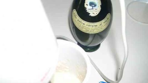 креветки королевские под кремом из фасоли и оливок