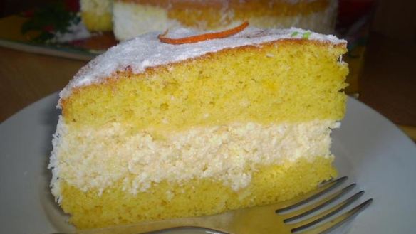 Рецепт Легкий бисквит с апельсиново-творожным кремом