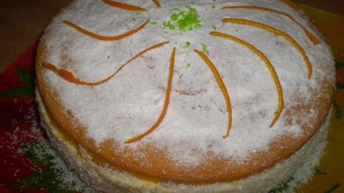 легкий бисквит с апельсиново-творожным кремом