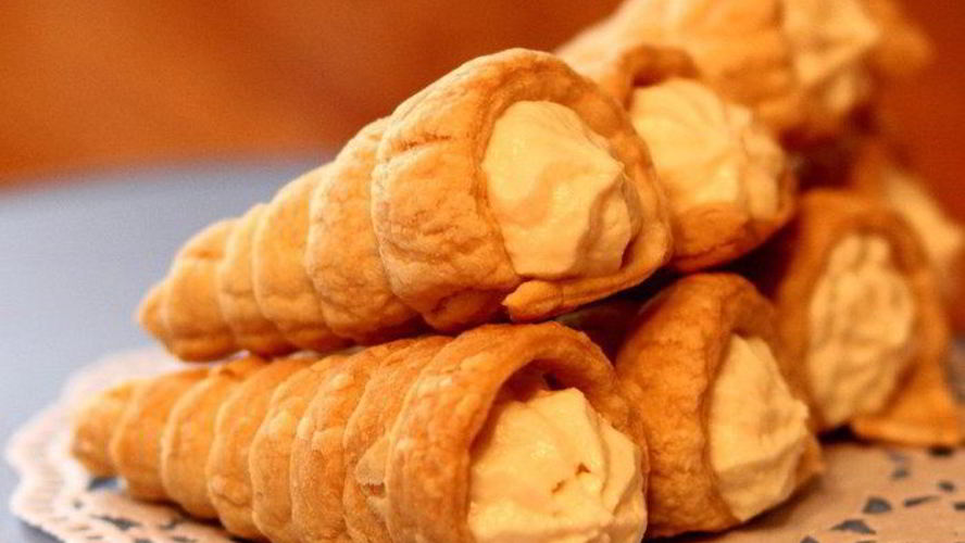 Рецепт слоеные трубочки с творожным кремом