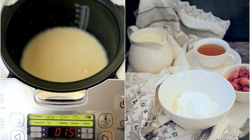 снежки с малиной и кремом