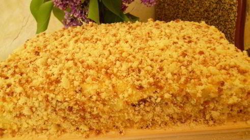 солнечный тортик с кремом из кураги