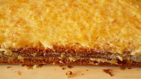 солнечный тортик с кремом из кураги