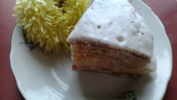 Рецепт Вафельный тортик с белковым кремом