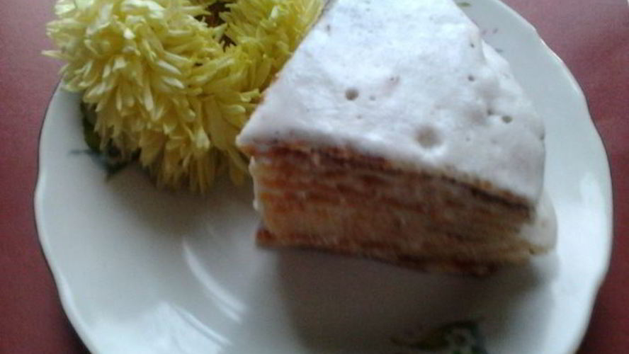 Рецепт вафельный тортик с белковым кремом