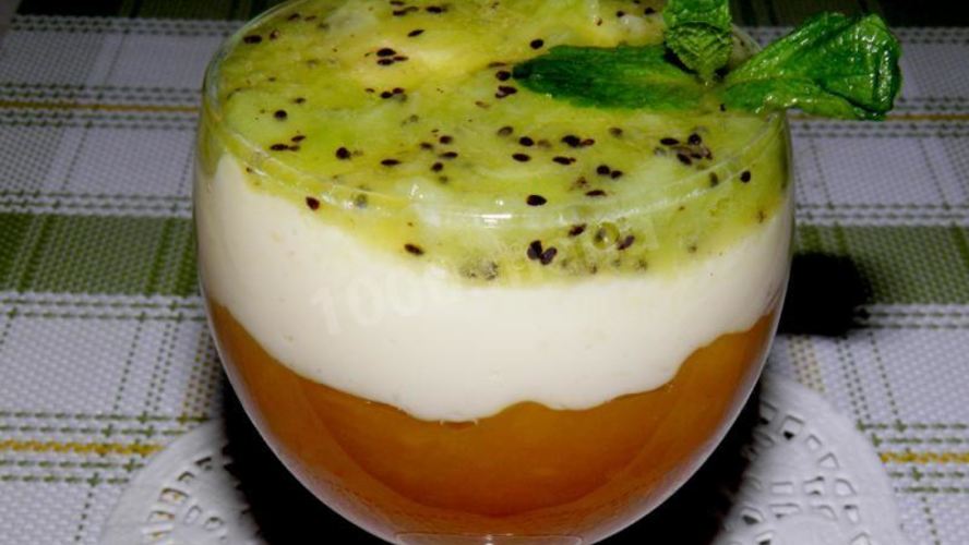 Рецепт легкий ванильный десерт с киви