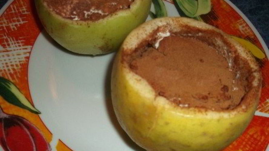 Рецепт мороженое в яблоке с корицей