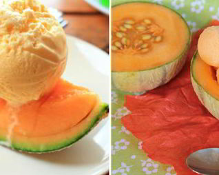 Сливочное мороженое с дыней