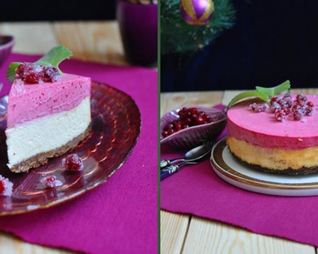 Чизкейк с клюквенным муссом