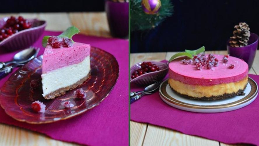 Рецепт чизкейк с клюквенным муссом