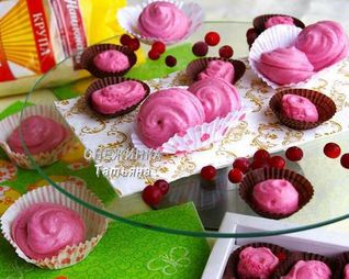 Клюквенный мусс-зефир на манной крупе