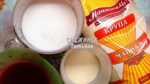 клюквенный мусс-зефир на манной крупе