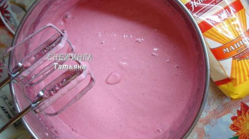 клюквенный мусс-зефир на манной крупе