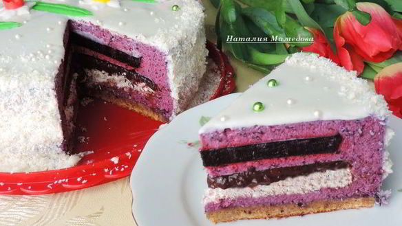 Рецепт Торт-мусс Черничный каприз