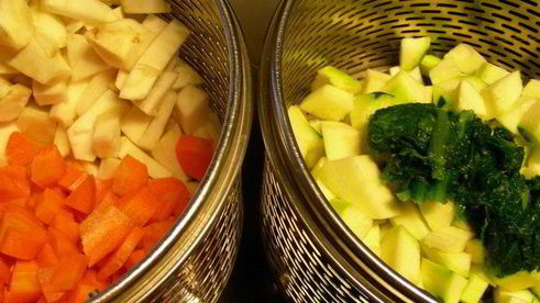 трехцветный овощной мусс