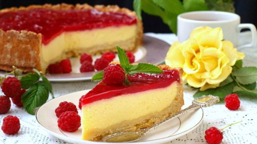 Рецепт творожный чизкейк с малиновым муссом