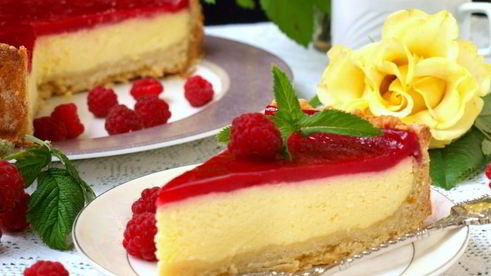 творожный чизкейк с малиновым муссом