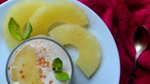 творожный мусс с ананасом и карамельными нотами