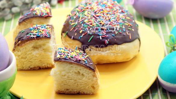 Рецепт Кулич с шоколадной глазурью