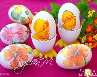 Пасхальные яйца в стиле декупаж