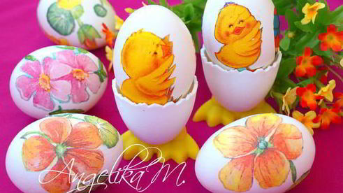 пасхальные яйца в стиле декупаж