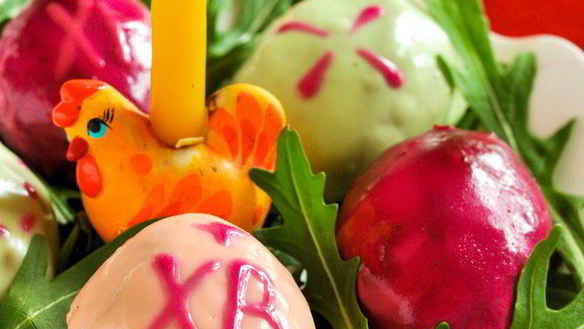 Рецепт Закуска с куриной печенью Пасхальные яйца