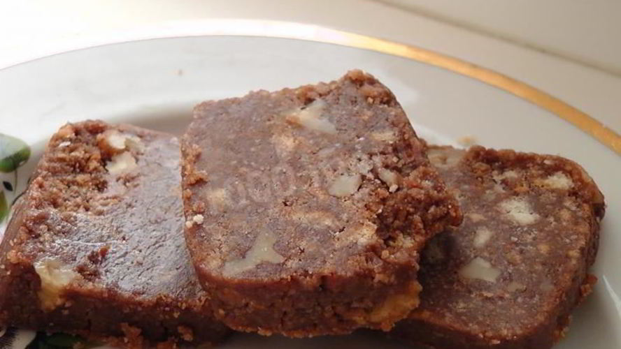 Рецепт рулет из печенья орехово-шоколадная колбаса