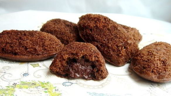 Рецепт Шоколадные Мадлен с ганашем