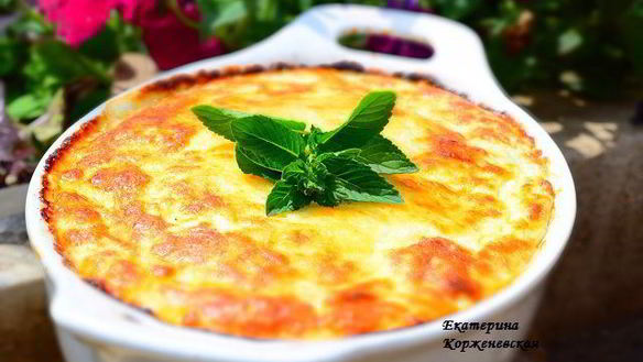 Рецепт Кабачковое суфле под сырной шапкой