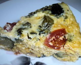 Кукурузное суфле с брокколи и помидорами