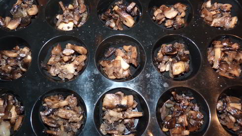 мини-суфле из шампиньонов