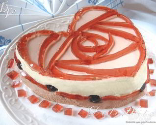 Нежный торт-суфле с вишней