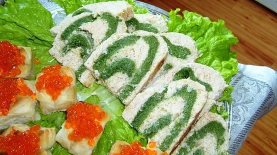 Рецепт рыбный рулет-суфле со шпинатом